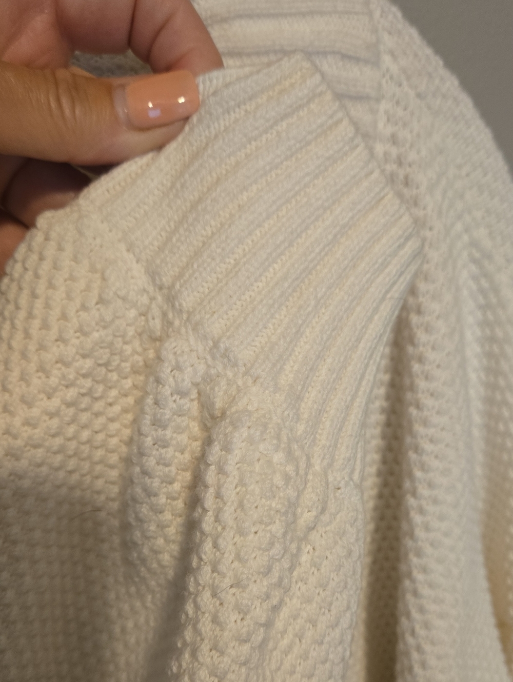 Quince Ivory Organic Cotton Waffle Stitch Open Cardigan - Picture 6 of 11